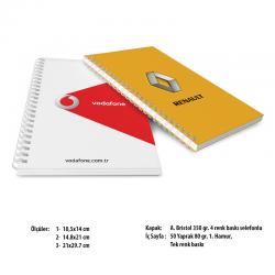 Yandan Spiralli Karton Defter